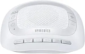 HoMedics Machine sonore portable pour la maison, le bureau, le bébé et les voyages, 6 sons de la nature relaxants et apaisants, options de charge de batterie ou d'adaptateur, minuterie d'arrêt